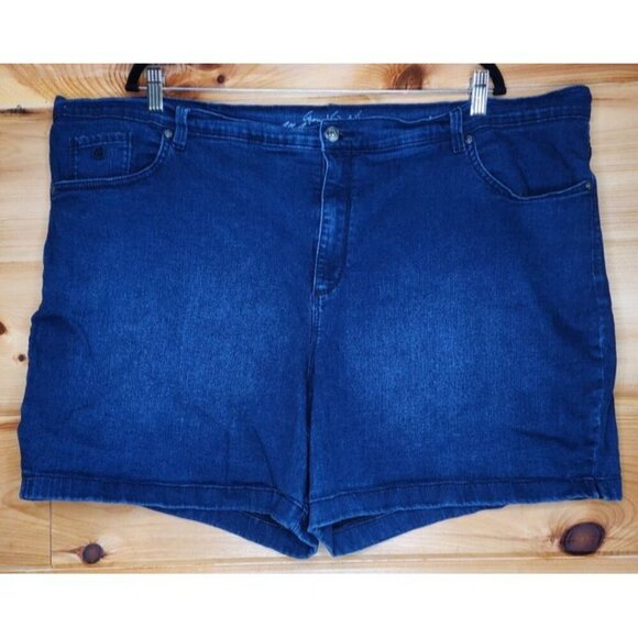 Gloria Vanderbilt Amanda Shorts Blue Denim Pockets Zip Stretch Size 24W - Picture 3 of 10